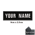 1PC Custom Name Embroidery Patch Stripes Badge Iron On Or Hook Loop 10X2.5CM,8X5CM,10X4CM, 8X2.5CM,12X2.5CM,15X5CM,20X7CM,black