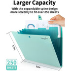 1Pc A4 Size Accordion File Folder 5 Pocket Filer Folder for Documents Paper Organizer for School Office