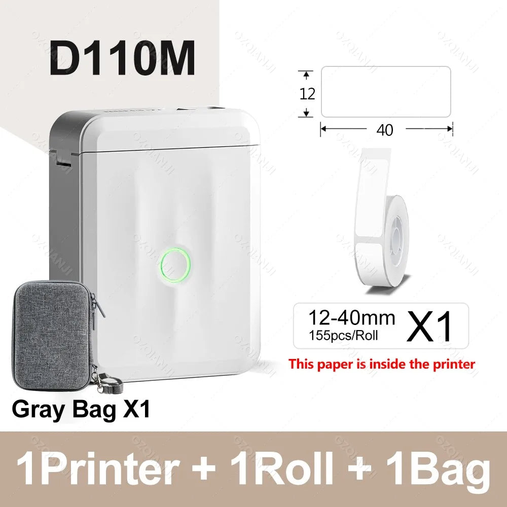 Niimbot D110 Label Printer Bluetooth Mini Adhesive Portable Smart Label Maker UV Without Ink For Office School Labeling Machine