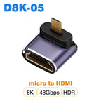 NNBILI HDMI2.1 48Gbps 8K@60Hz 4K@120Hz Ultra High-Speed Adapter Mini/Micro HDMI to HDMI Converter for PS5 X/S PC HDTV Projector