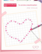 Kawaii Flowers Line Shaped Highlighter Pens, Roller Tip, Curve Liner, Marker for Writing, Journaling,Drawing Stationery, 6Pc Set