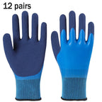 Waterproof Latex Gardening Gloves, Puncture Stab Resistant Wearproof Labor Protective Gloves for Planting Flower Work