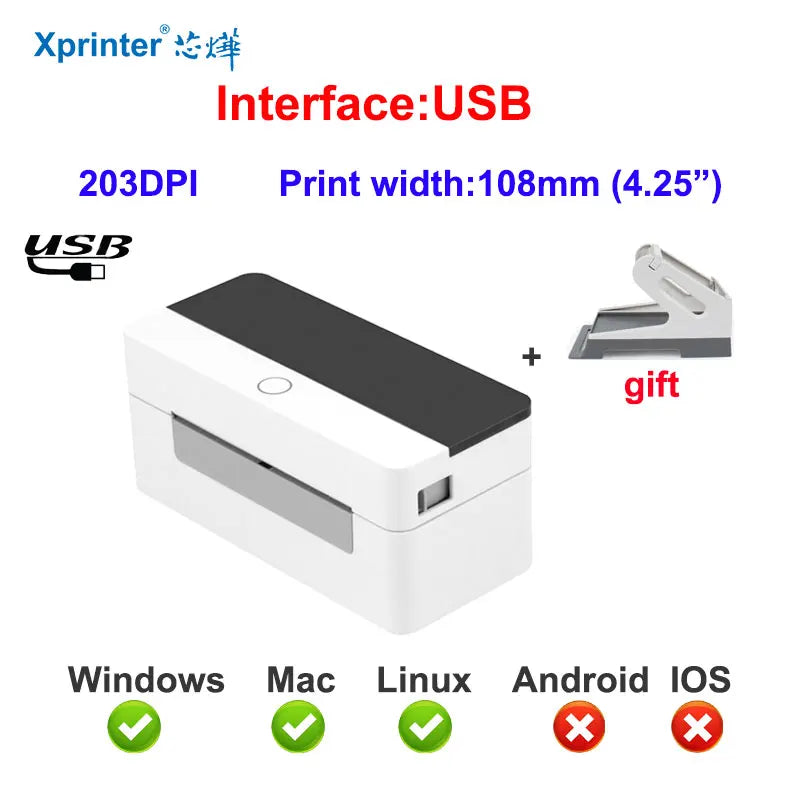 4Inch 152MM/S Thermal Label/Sticker/Waybill Printer Xprinter XP-420B  Barcode Paper Support QR Code for DHL Fedex EMS Express