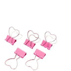 10PCS Binder Clip Heart Shape Metal Binder Clips Photos Tickets Notes Letter Paper Clip Office Study Binder Clips