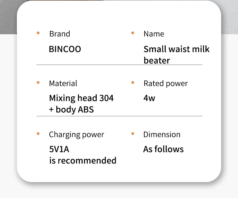 Bincoo-Electric Coffee Milk Maker, Handheld Household Mixer, Adjustable Double-Headed Gear