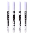 4Pcs/set Oil Based White Black Permanent Paint Markers Pens 0.7mm Extra Fine Waterproof, for Rock Painting, Wood, Metal, Canvas