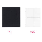 PLRBOK A5 Glitter Leather Photo Cards Album 3 Rings 7.6×9.8mm Kawaii Cute Binder Photocard 20 Sheets 4 Pockets Sleeves 80 Photos