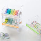 Stackable Tape Dispenser Transparent Design Tape Holder Creative Washi Tape Cutter Stationery School Supplies Office Supplies