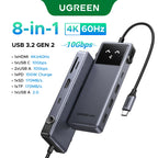 UGREEN Uno USB C HUB 6-in-1 4K60Hz PD100W 10Gbps USB3.2 Splitter Adapter for Laptop Macbook Pro Air USB Expander Docking Station