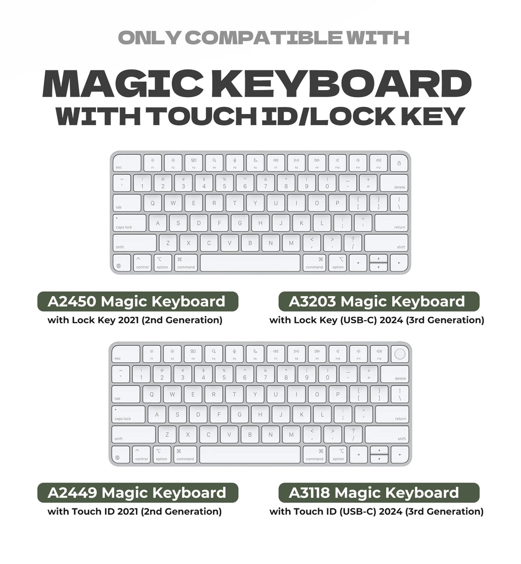 Dexnor Case for Apple Magic Keyboard with Touch ID/Lock Key Hard Travel Storage Case Dust-Proof Protective Leather Keyboard Cove