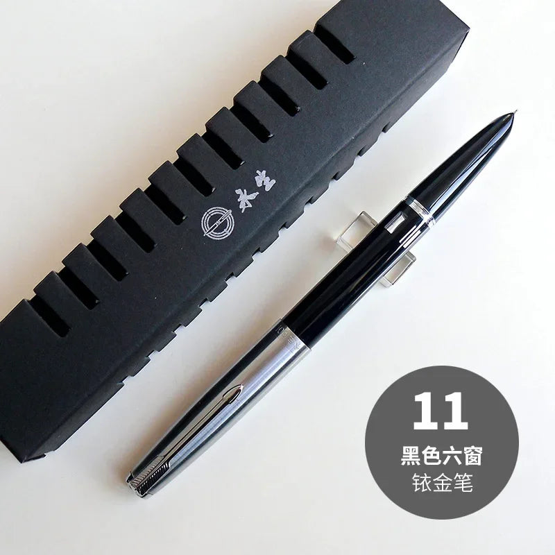 NEW Wingsung 601 Press Piston Fountain Pen Iridium EF/F Nib Steel Cap Vacumatic Resin Ink Pen School Stationery Office Supplies
