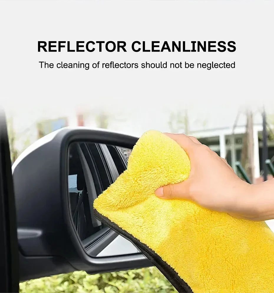 Car Microfiber Cleaning Towels Thicken Double Layer Soft Drying Cloth Towel Car Care Detailing Towel Wash Rags