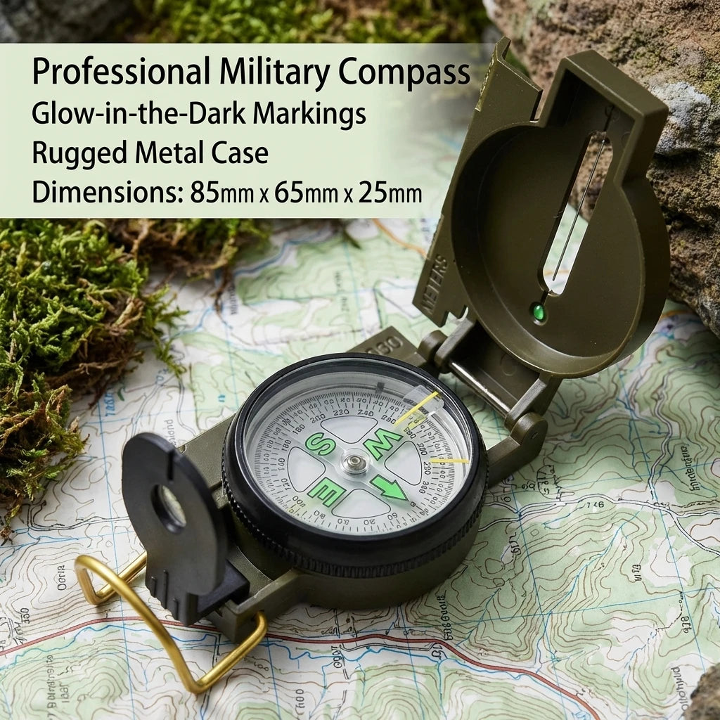 Professional Metal Compass High Precision Waterproof for Outdoor Sports Hiking Mountaineering Military Army Gadget