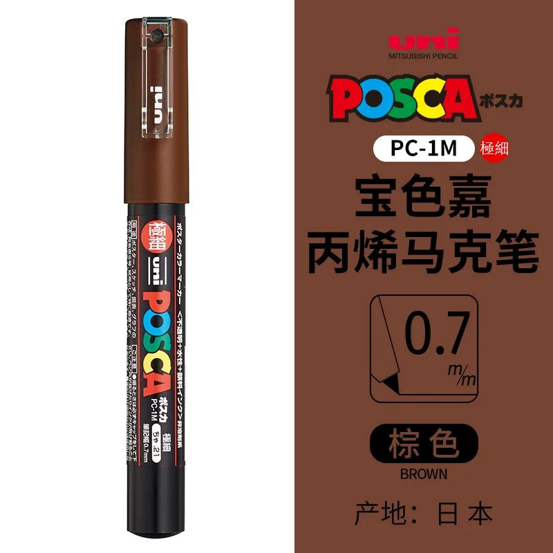 uni POSCA POP Water-Based Marker,Assorted Colors PC-1M/3M/5M 0.7~2.5mm Tips Professional Acrylic Paint Pen for Artists&Designers