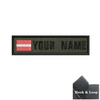 1PC 10cmX2.5cm Custom Name Flag Patch Stripes Badge Iron On Or Hook Loop Estonia Austria Bulgaria Hungary Romanian Ireland green