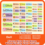 Custom Transparent Self-adhesive Baby Name Sticker Customised Kindergarten Tag in Hebrew Personalized Waterproof Stickers Label