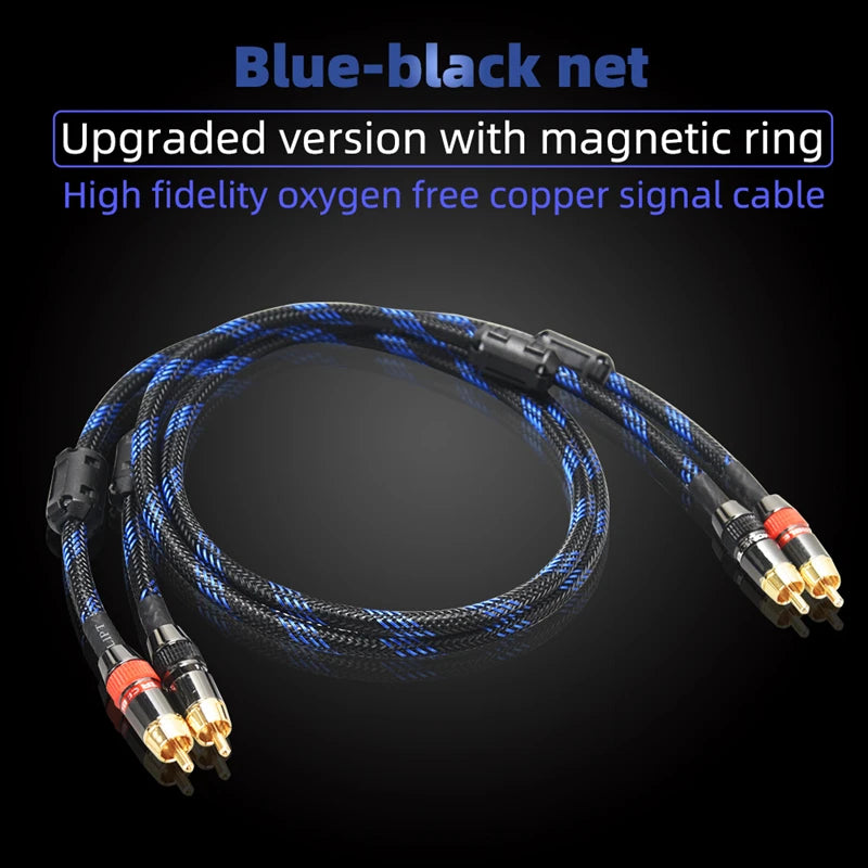 Hi-Fi Fine RCA Cable High Quality 4N OFC HIFI 2RCA-2RCA Male to Male Audio Cable Main Core Independent Shielding One Pair