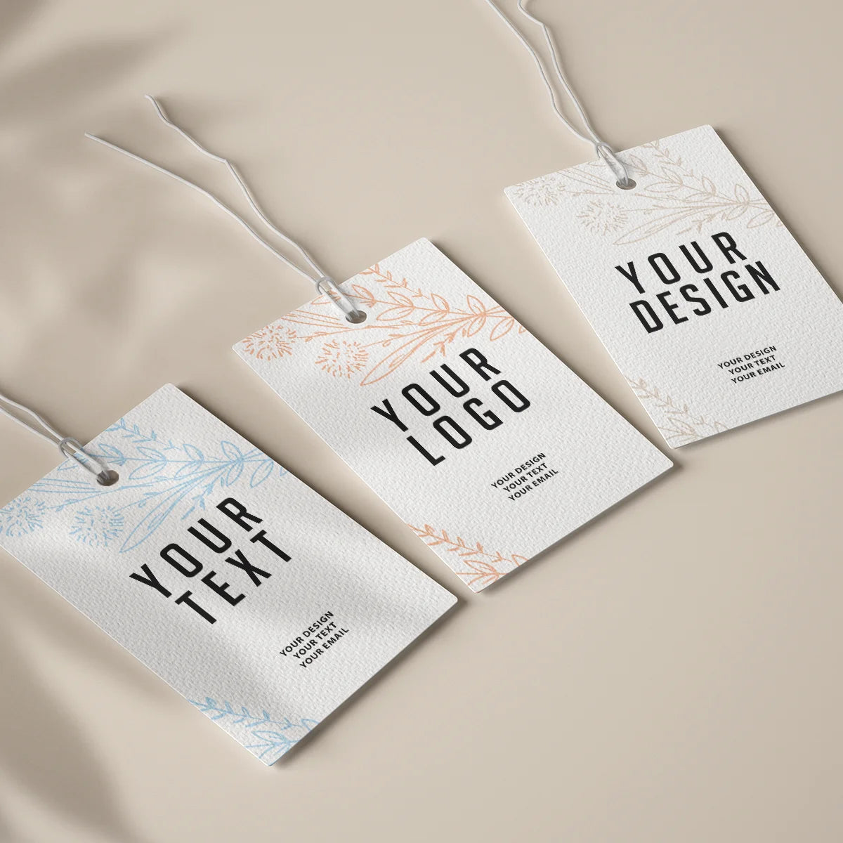 Custom Hang Tags Labels for Clothes Custom Rectangle Paper Hang Tags for DIY Handmade Items for Valentines Gift Wedding Decor