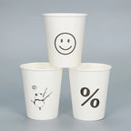50pcs 250ml Paper Cups Natural Pulp Personalized Disposable Coffee Tea Milk Cup Drinking Accessories Camping Party Supplies종이컵