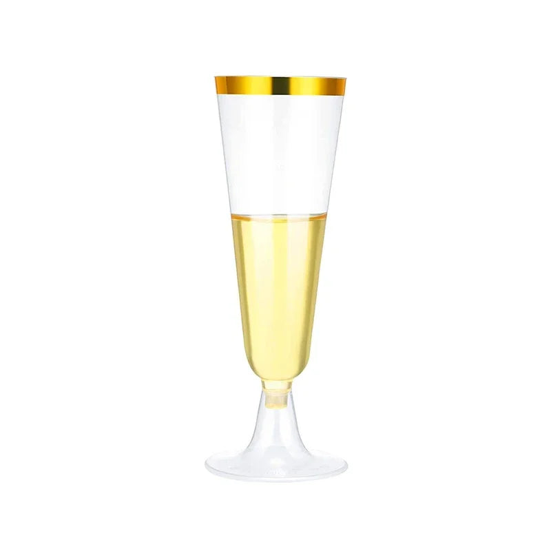 JUSTINLAU 25/50/100pcs Disposable Cups Clear Plastic Champagne Flutes Bar Cups Toasting Glasses for Weddings Party Cocktail Cups