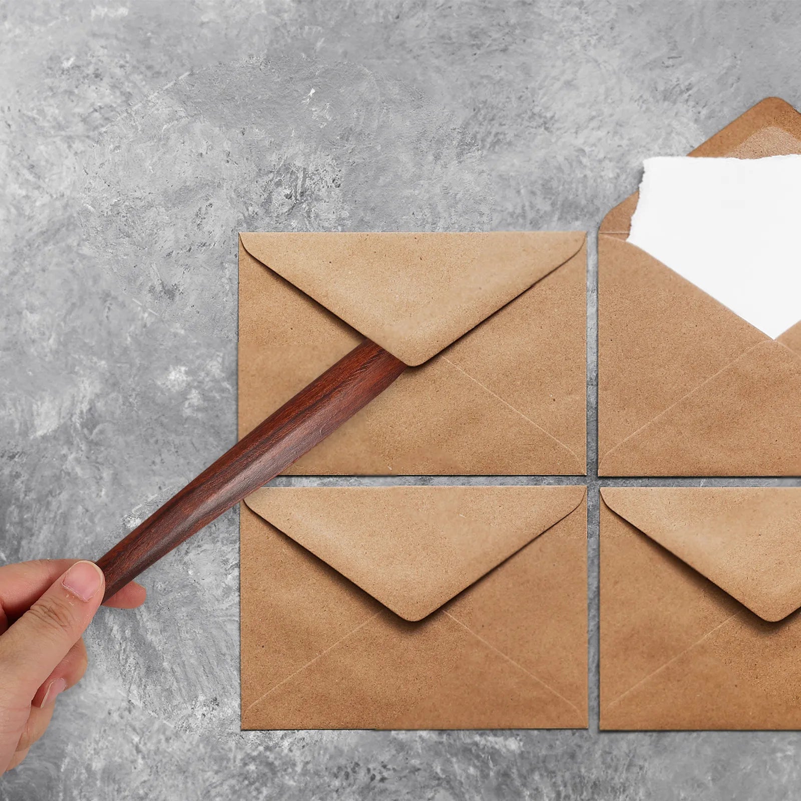 Wooden Letter Opener Chinese Style Red Sandalwood Xuan Paper Cutter Envelope Opener for Calligraphy Rice Paper Office School Art