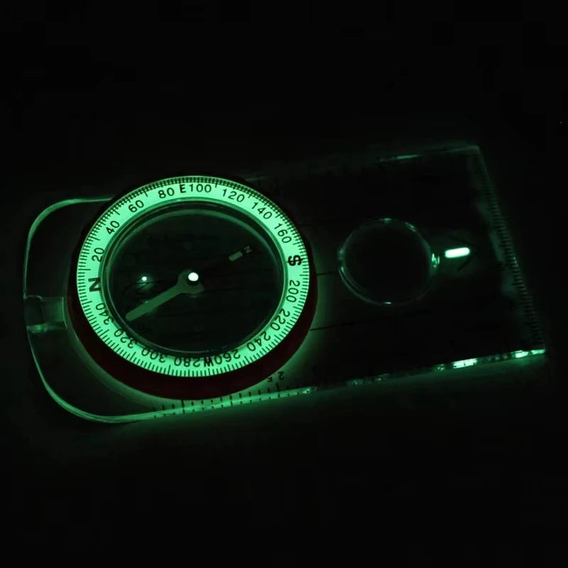 ProMap Compass - Ultra Lightweight Baseplate Map Compass Accurate Orienteering Base Plate Compass for Hiking Travel Camping