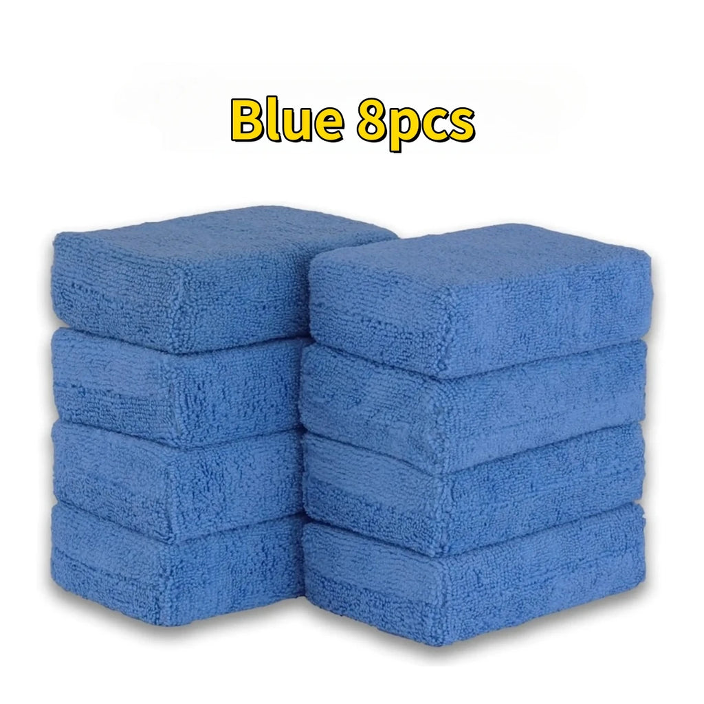8PCS Microfibre Car Wax Applicator Pads Soft Rectangle Foam Auto Detailing Wax Sponge Paint Care Polishing Pad for Auto Cleaning
