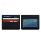 Minimalist Ultra-Thin Transparent ID Window Leather Card Holder – Unisex Compact Credit Card Wallet