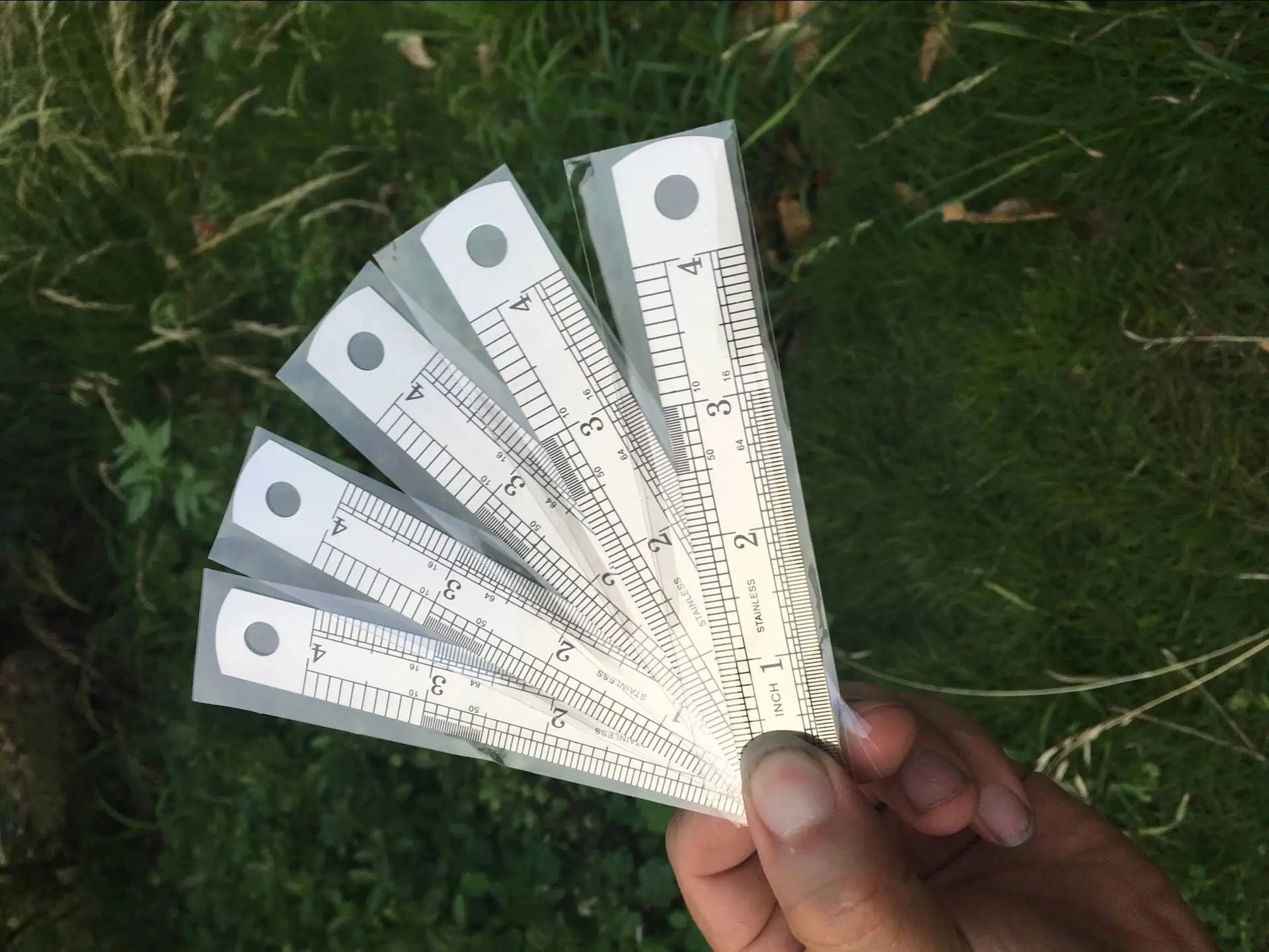 10cm Stainless Steel Metal Straight Ruler Double Scale Inch Measure Tool Office School Supply Artist Student Drawing Stationery