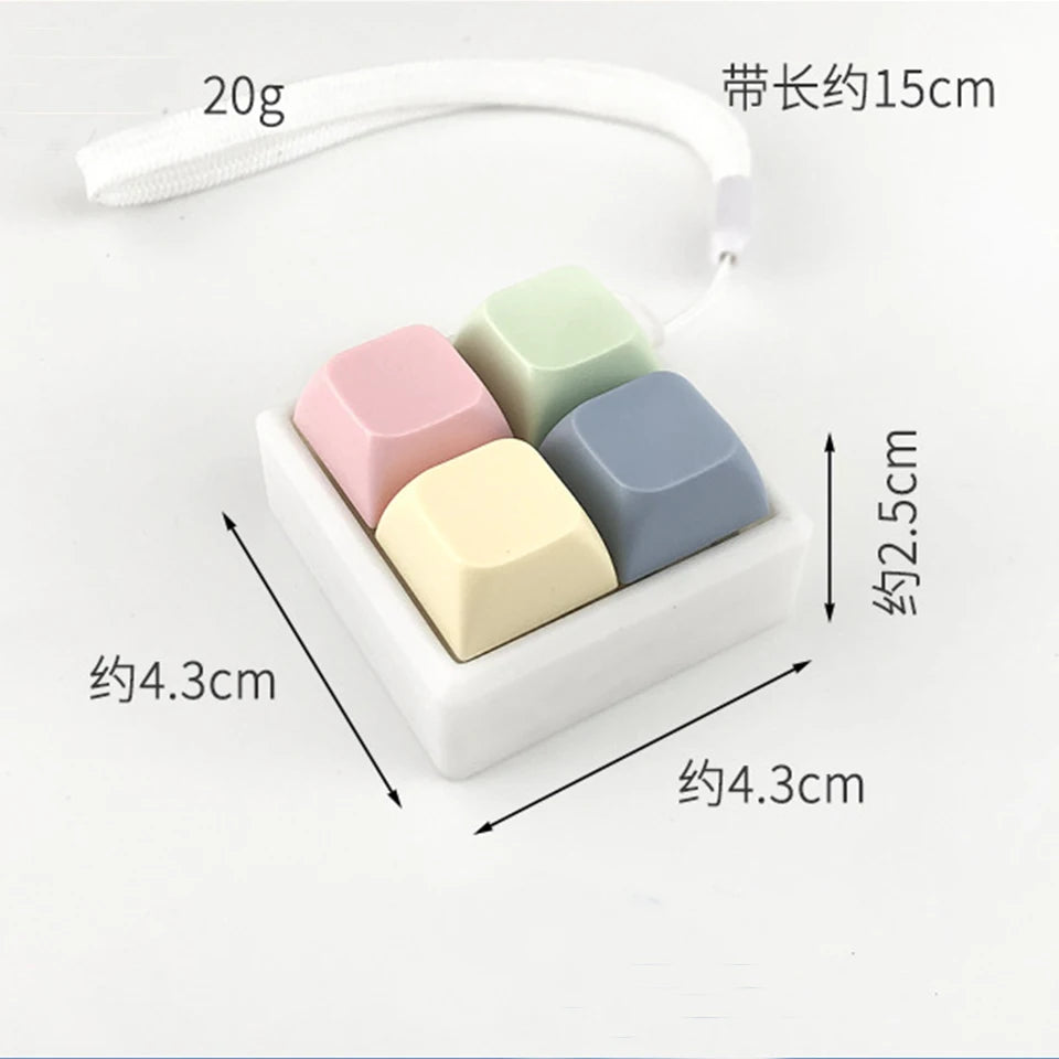 ZAKOL New 2/3/4 Keys Finger Keyboard Keycap Stress Relief Fidget Keychain Pass The Time Key Button Pinch Toy Adult