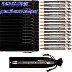 15Sets Customizable Engraved Metal Ballpoint Pens with Durable Case + 15pcs Custom Pen Bags - Bulk Writing Utensils for Business