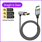 8K 90 degree HDMI-Compatible 2.1V Cable Cord 8K 60Hz 4K 120Hz 48Gbps EARC ARC HDCP Ultra High Speed HDR for Projector PS4 PS5