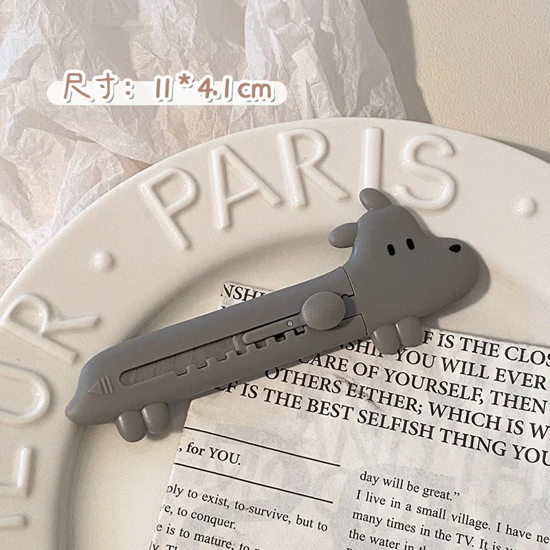 1Pcs Cartoon Cute Dog DIY Mini Multipurpose Pocket Folding Knife Letter Pen Envelope Opening Knife