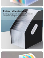 13 Grid Vertical Portable Expandable Accordion Bag Multi-Layer Paper Storage Bag Student Special Office Folder for File Stora