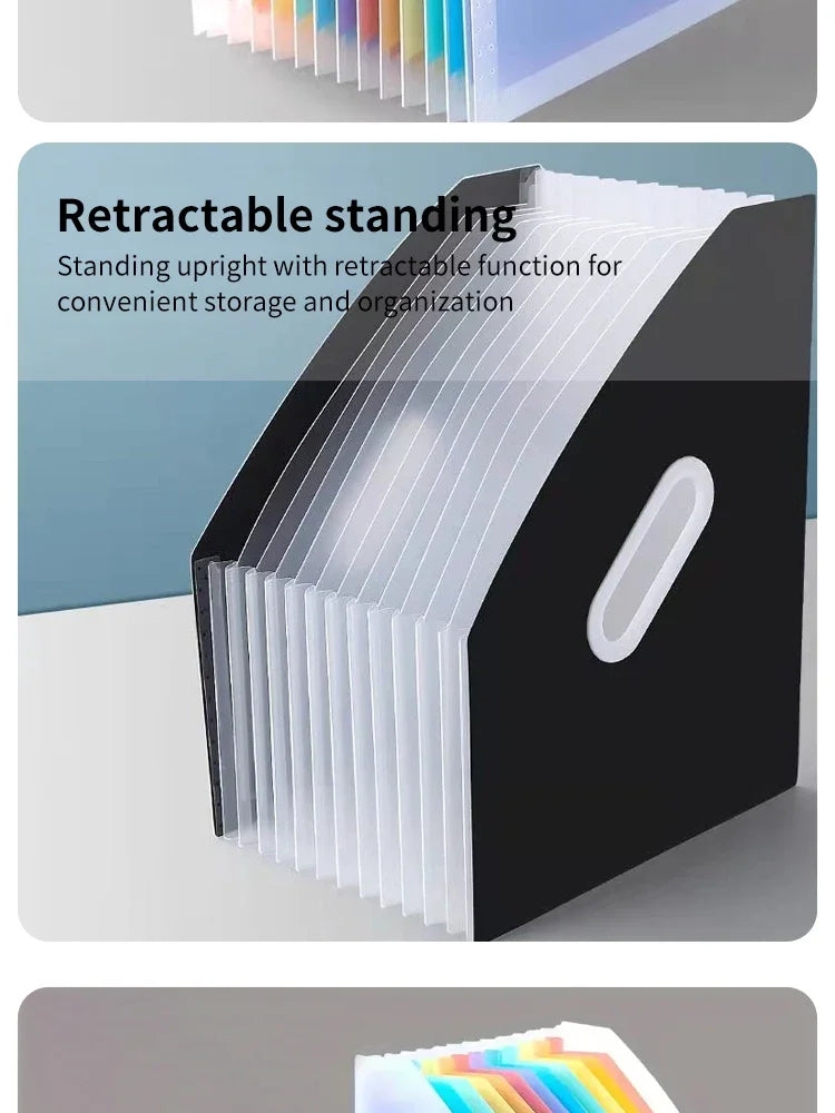13 Grid Vertical Portable Expandable Accordion Bag Multi-Layer Paper Storage Bag Student Special Office Folder for File Stora