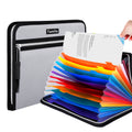 Fire Safe Water Resistant Accordion File Pocket Folder Expandable Filing Folder with 12-Page Organ Folder, A4 Size, 2 Zippers