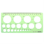 17 Styles Rulers Green Plastic Circles Geometric Template Ruler Stencil Measuring Tool Stationery Students Drawing Curve Ruler