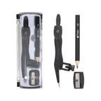 JIANWU Black Metal Compass Geometry Set Zinc Alloy Multifunction-clip Pen Compass Writing Drawing Tools School Office Stationery