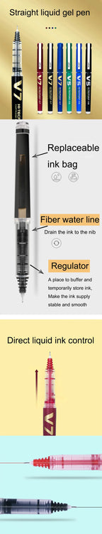 Japan Pilot V5/V7 Gel Pen Straight Liquid Replaceable Ink Cartridge 0.5/0.7mm for Writing School Stationery Office Accessories