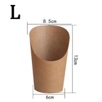 100PCS French Fries Cups Disposable Kraft Paper Cups Snack Containers Charcuterie Dessert Supplies Baking Cups Take-Out Party