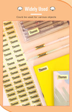 200pcs Personlized First Name Sticker Custom Gold Waterproof Kawaii Decals Tag for Children School Stationery Bottle Label