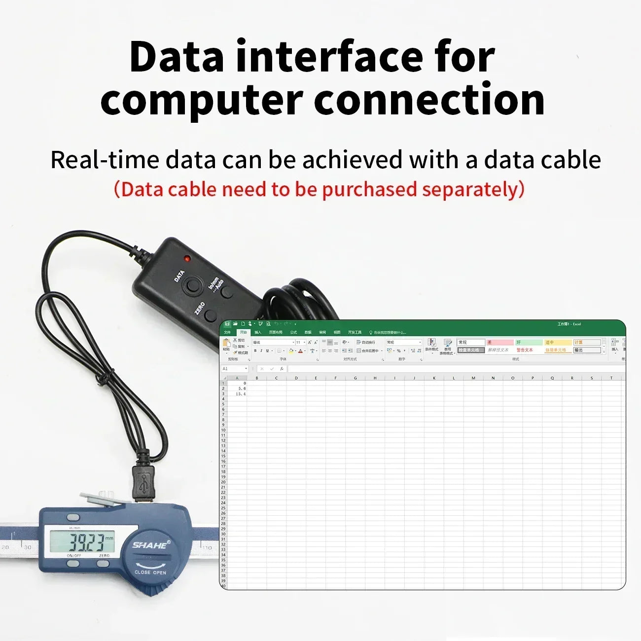 SHAHE Stainless Steel Horizontal Linear Scale Type Digital Caliper LCD Display