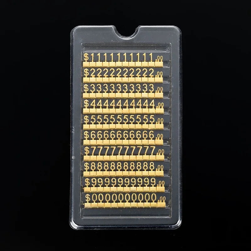 10PCS Metal Price Tags Goods  Counter Jewelry Price Display Tags Adjustable Assembly Mini Dollar Euro Pound Price Tag Plate