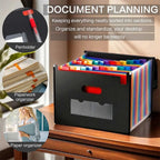 Accordion File Organizer 13 Grid Sealed Flap Folder with  Waterproof Office/Home Document Storage Multi-Pocket A4 Folder