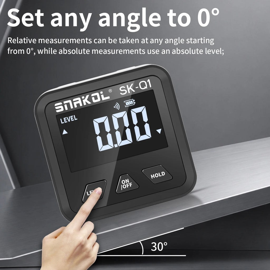 snakol Angle Protractor 360 Degree Mini Electronic Digital Protractor Inclinometer Angle Finder Gauge Measurement Box