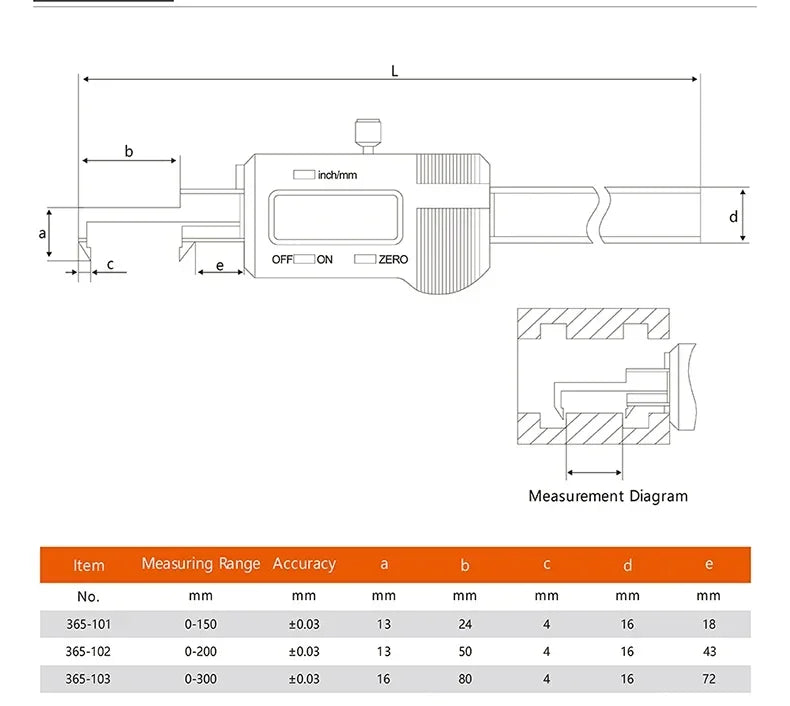 Electronic Inner Groove Width Digital Caliper 4-150 200mm High-Precision 0.01 Hole Inner Groove Measurement Tool
