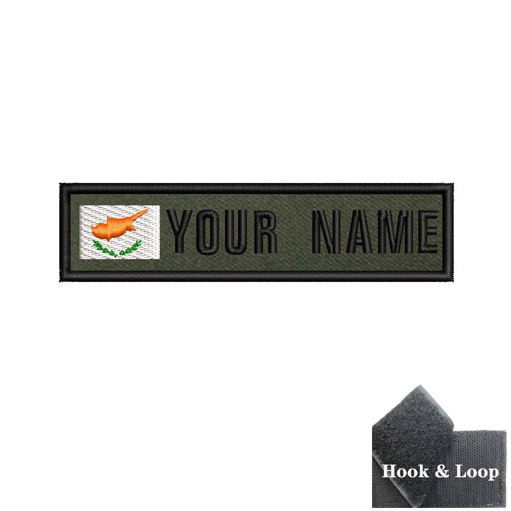 1PC 10cmX2.5cm Custom Name Flag Patch Stripes Badge Iron On Or Hook Loop Armband Germany Luxembourg Armenia Serbia green