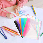 3-6pc 11Hole Binder Ring Folder A4 Large Capacity Loose Leaf Folders Portable School Student Exam Paper Storage Office Organizer