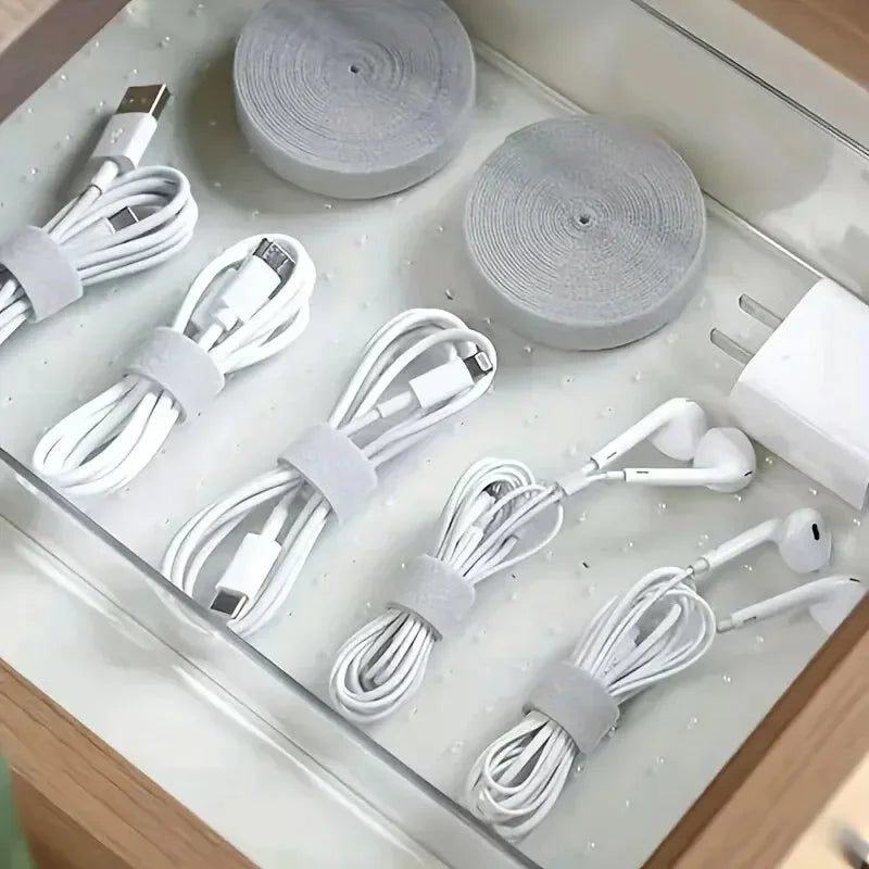 1/2/3M Reusable Organizer Wire Cable Winder Cord Management Ties Protector for iPhone Samsung Xiaomi Earphone Mouse PC Laptop