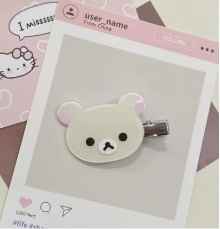 Kawaii Rilakkuma Easy Bear Phone Rope Chain Keyrings Lazybear Doll Keychains Bag Key Pendants Gift
